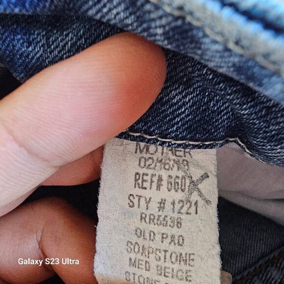 Mother womens blue high rise distressed skinny jeans fit Sz 0 - Picture 7 of 8